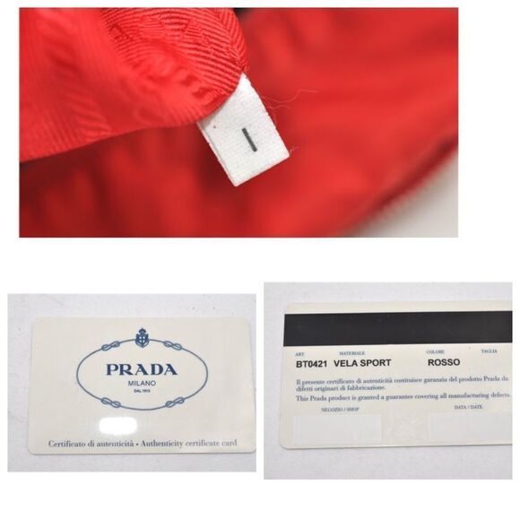 PRADA Nylon Leather Shoulder/Crossbody Bag Red 💼 #1 - Picture 6 of 14